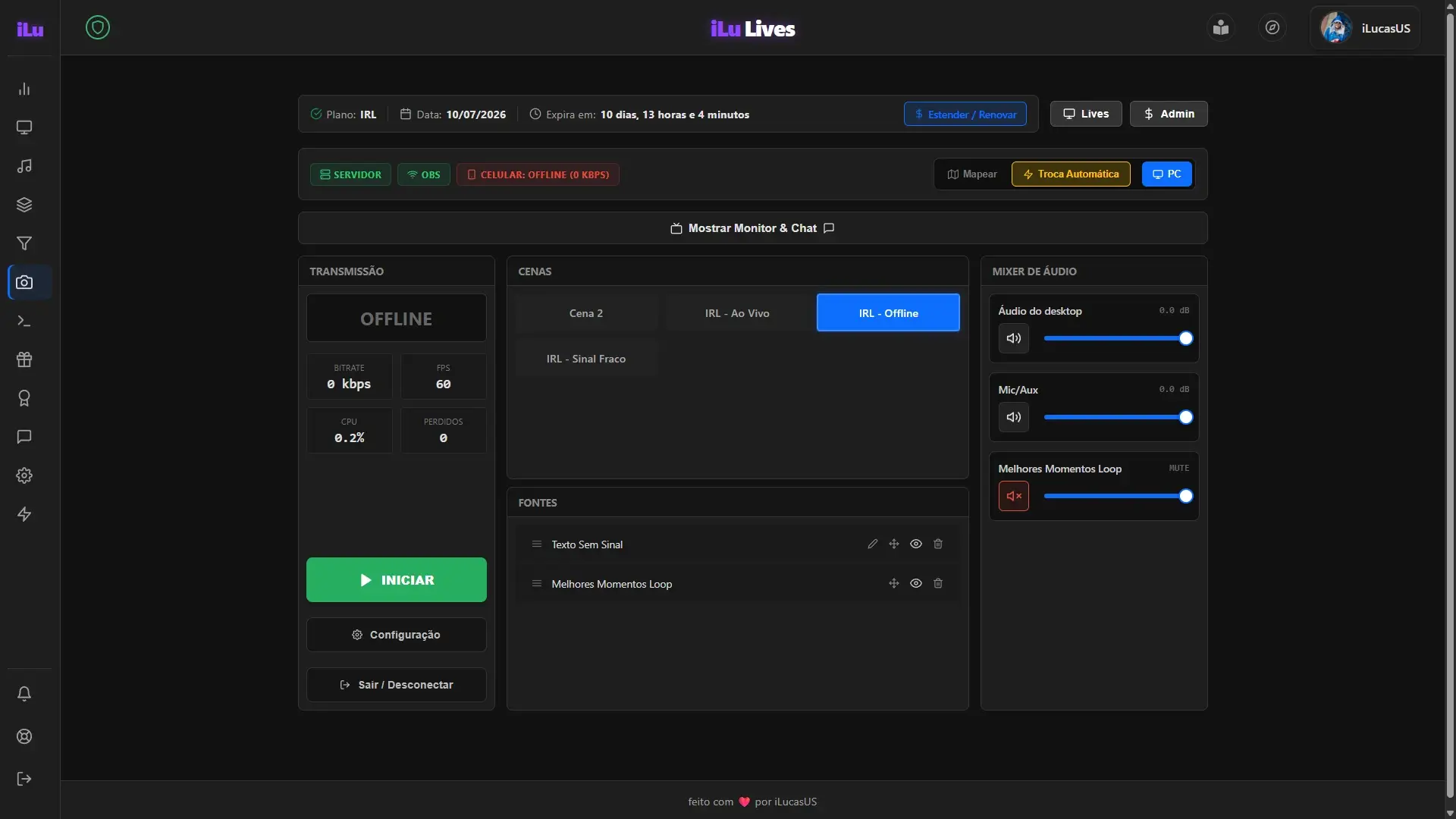 Controle Total do OBS